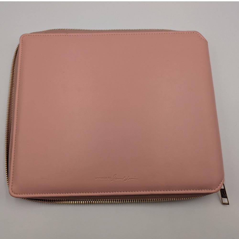 Planner Folio Blush Pink Vegan Leather Zip Organizer O/S